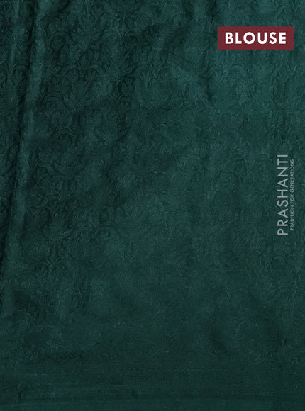 Banarasi semi silk saree green with allover thread & zari weaves and woven border