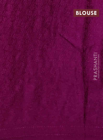 Banarasi semi silk saree deep purple with allover thread & zari weaves and woven border