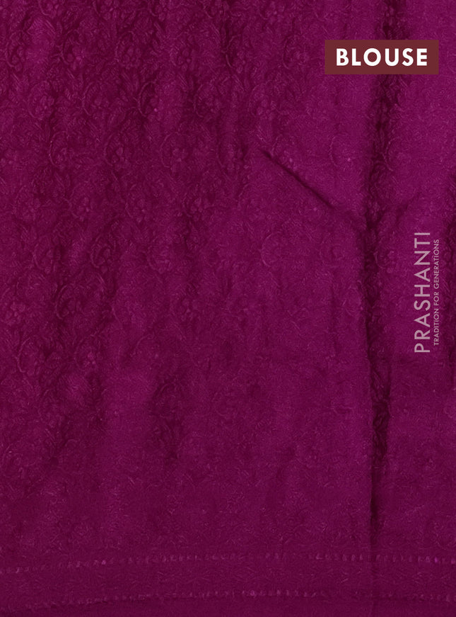Banarasi semi silk saree deep purple with allover thread & zari weaves and woven border