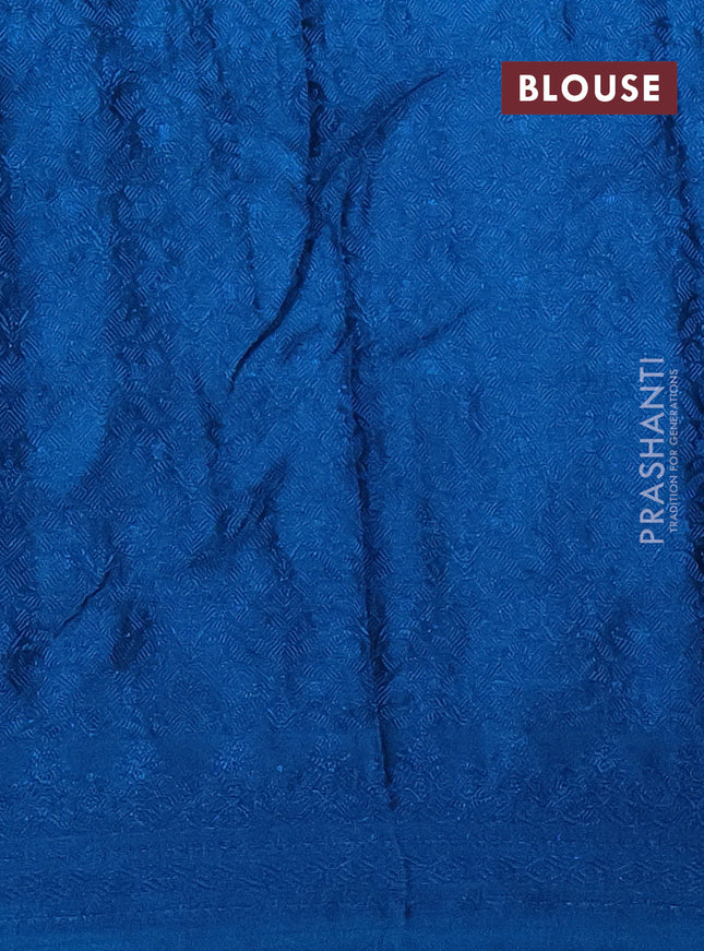 Banarasi semi silk saree cs blue with allover thread & zari weaves and woven border