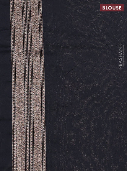 Banarasi semi silk saree black with allover thread & zari weaves and woven border