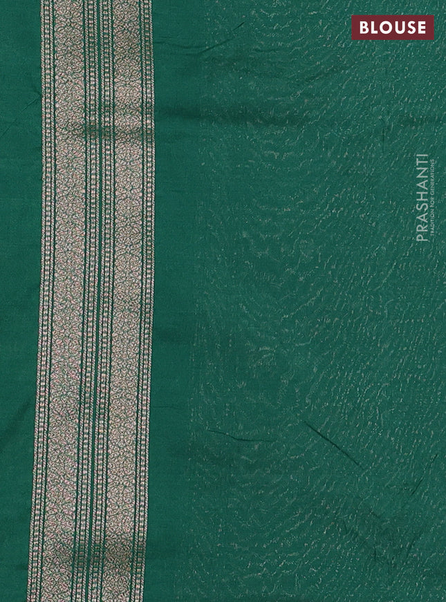 Banarasi semi silk saree green with allover thread & zari weaves and woven border