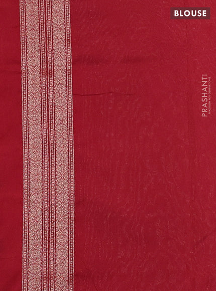 Banarasi semi silk saree maroon with allover thread & zari weaves and woven border
