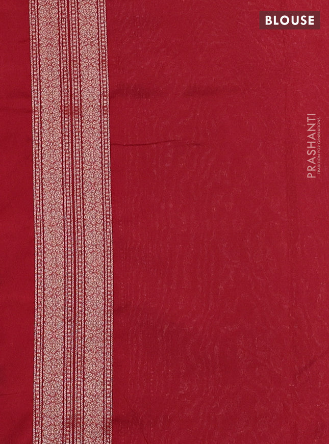 Banarasi semi silk saree maroon with allover thread & zari weaves and woven border