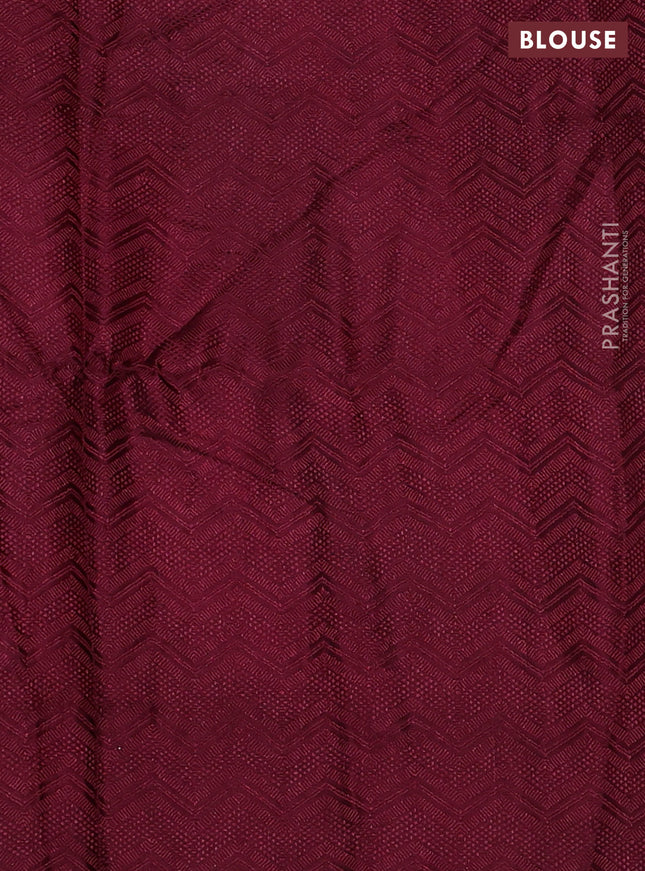 Banarasi semi silk saree maroon with allover thread & zari weaves and woven border