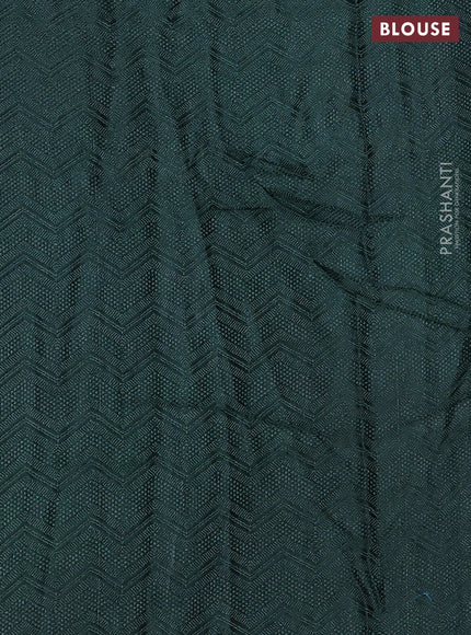 Banarasi semi silk saree green with allover thread & zari weaves and woven border