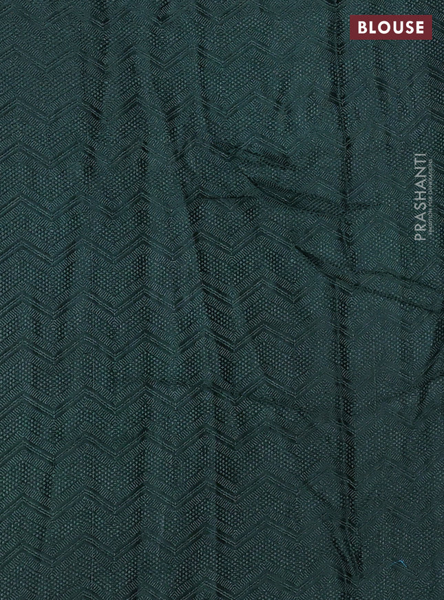 Banarasi semi silk saree green with allover thread & zari weaves and woven border