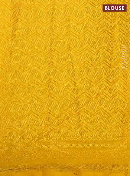 Banarasi semi silk saree mustard yellow with allover thread & zari weaves and woven border