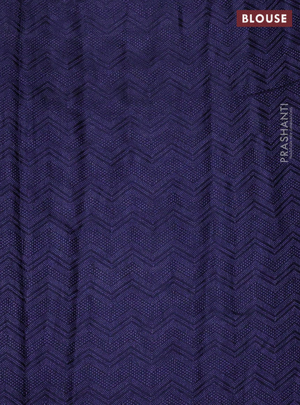 Banarasi semi silk saree navy blue with allover thread & zari weaves and woven border