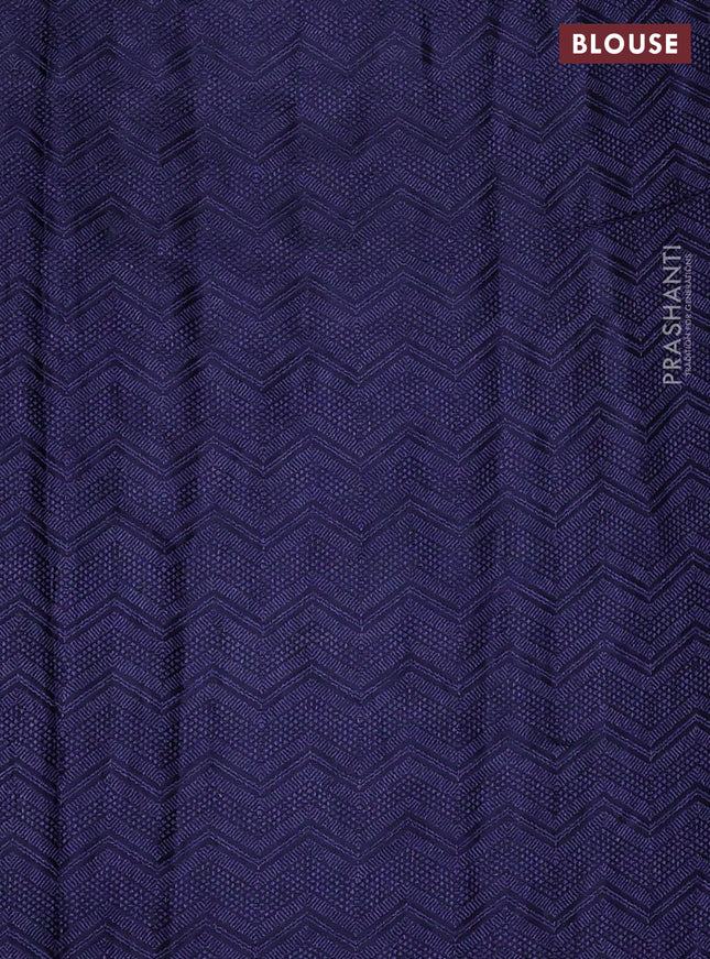 Banarasi semi silk saree navy blue with allover thread & zari weaves and woven border