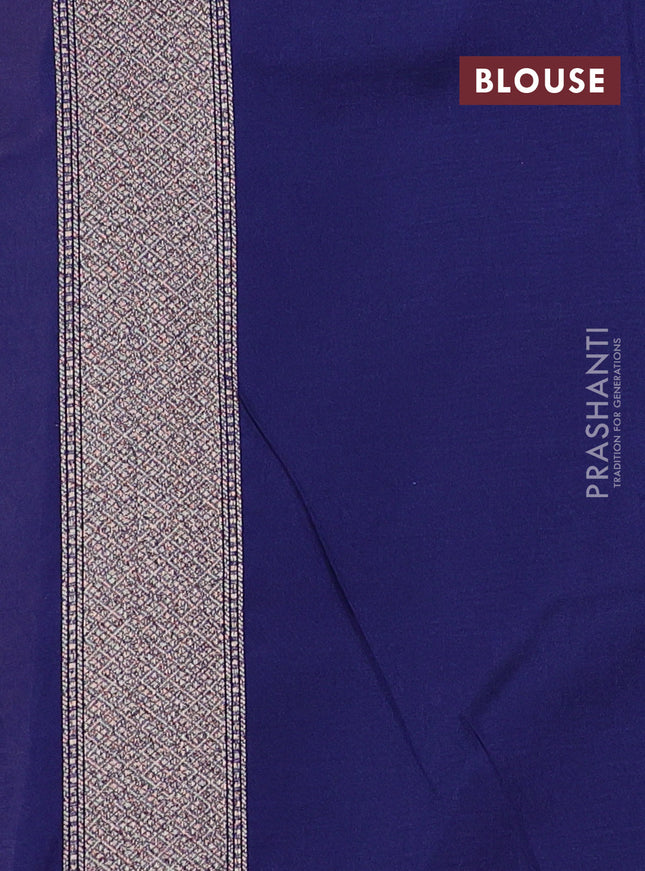Banarasi semi silk saree navy blue with allover thread & zari weaves and woven border