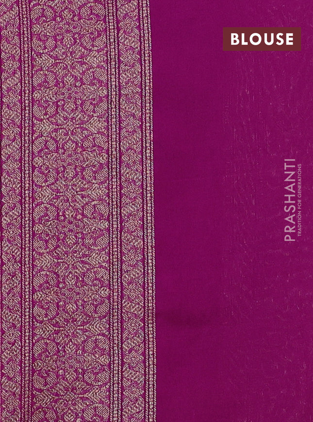 Banarasi semi silk saree magenat pink with allover thread & zari weaves and woven border