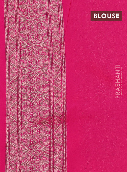 Banarasi semi silk saree pink with allover thread & zari weaves and woven border