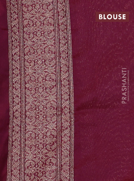 Banarasi semi silk saree maroon with allover thread & zari weaves and woven border