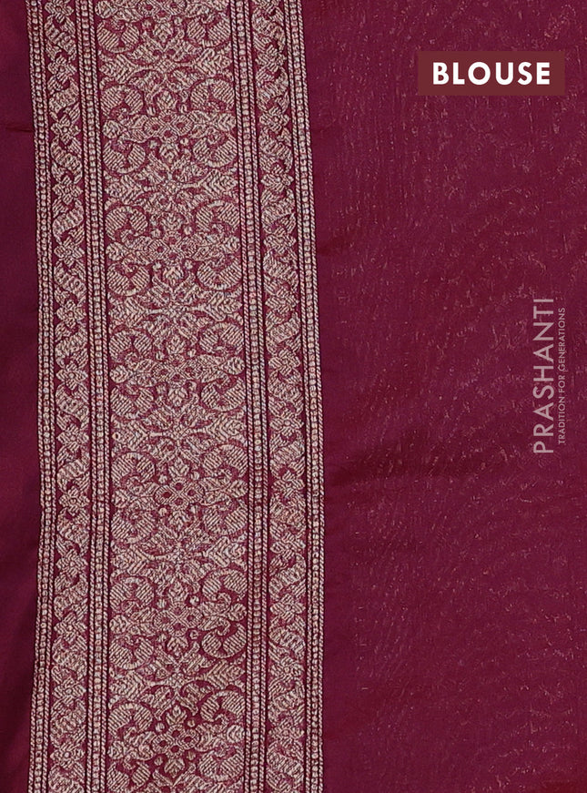Banarasi semi silk saree maroon with allover thread & zari weaves and woven border