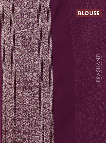 Banarasi semi silk saree wine shade with allover thread & zari weaves and woven border