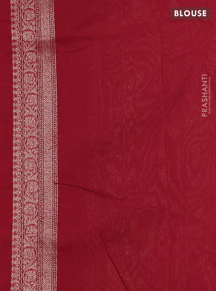Banarasi semi silk saree maroon with allover thread & zari weaves and woven border
