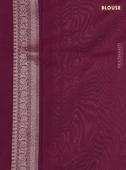 Banarasi semi silk saree deep maroon with allover thread & zari weaves and woven border