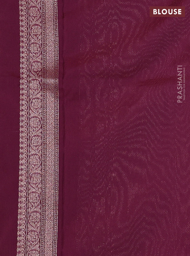 Banarasi semi silk saree deep maroon with allover thread & zari weaves and woven border