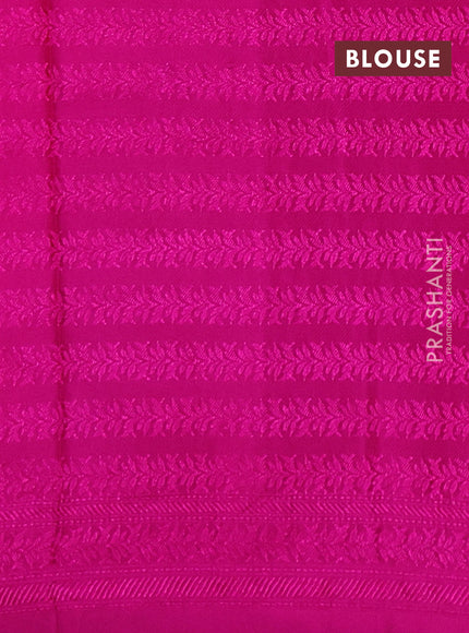 Banarasi semi silk saree pink with allover thread & zari weaves and woven border