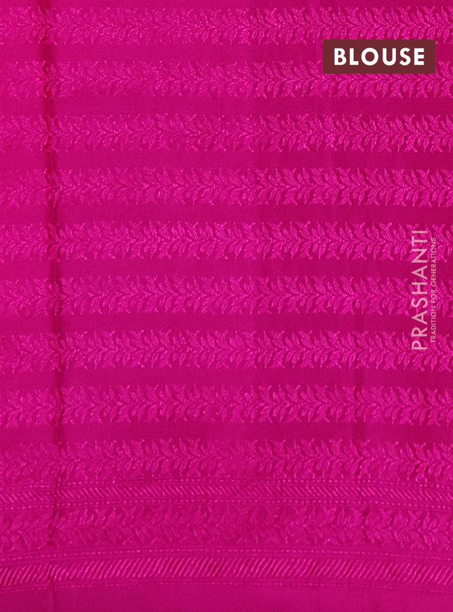 Banarasi semi silk saree pink with allover thread & zari weaves and woven border