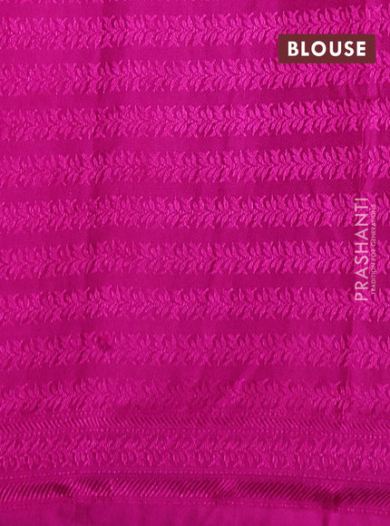 Banarasi semi silk saree magenta pink with allover thread & zari weaves and woven border