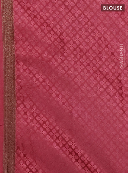 Banarasi semi silk saree peach shade with allover thread & zari woven butta weaves and woven border