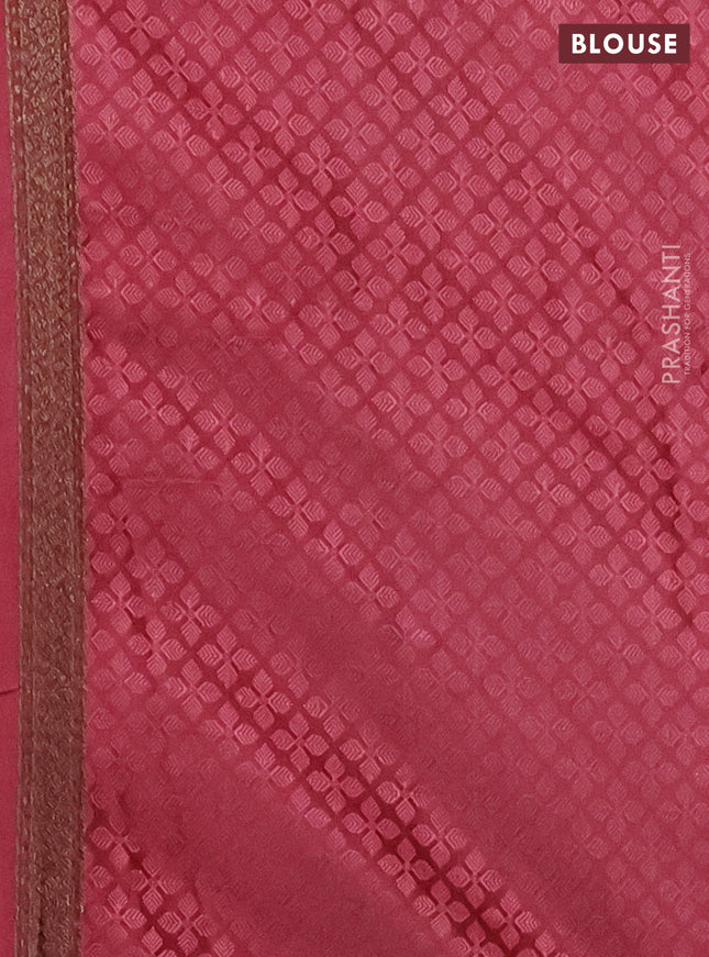 Banarasi semi silk saree peach shade with allover thread & zari woven butta weaves and woven border