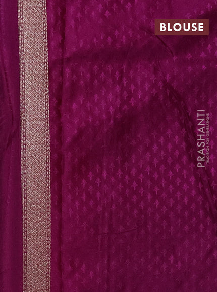 Banarasi semi silk saree deep purple with allover thread & zari woven butta weaves and woven border