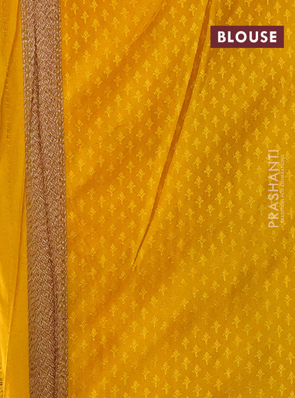 Banarasi semi silk saree yellow with allover thread & zari woven butta weaves and woven border