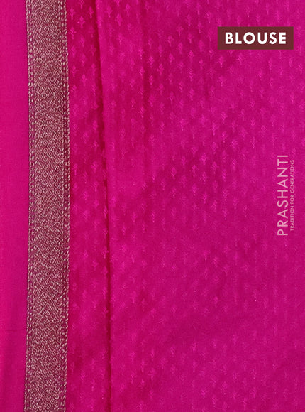 Banarasi semi silk saree pink with allover thread & zari woven butta weaves and woven border