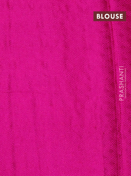Banarasi semi silk saree magenta pink with allover thread & zari weaves and woven border