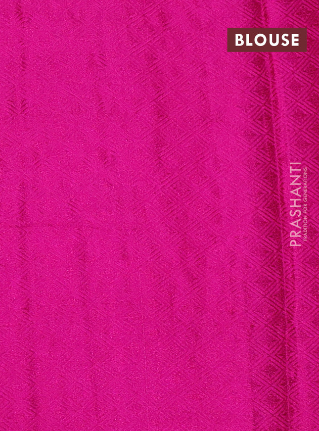 Banarasi semi silk saree magenta pink with allover thread & zari weaves and woven border