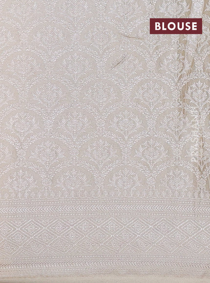 Banarasi semi silk saree cream with allover thread & zari weaves and woven border