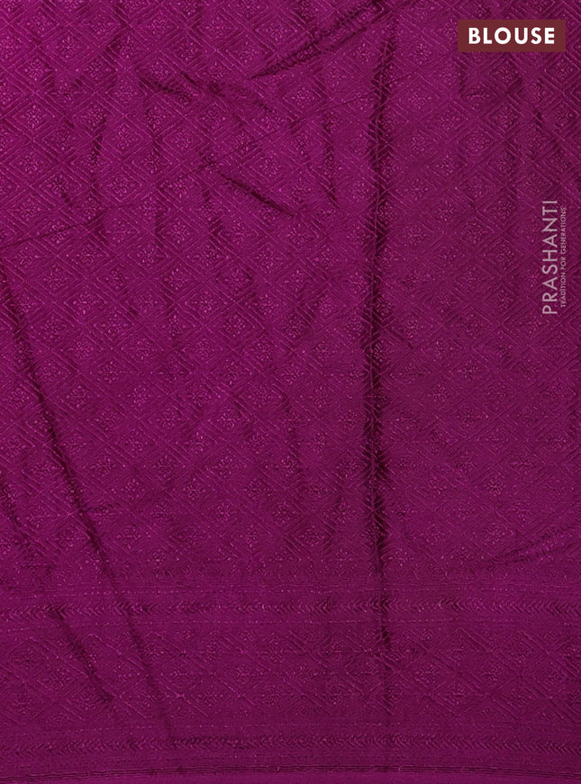 Banarasi semi silk saree purple with allover thread & zari weaves and woven border
