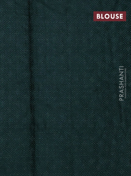 Banarasi semi silk saree bottle green with allover thread & zari weaves and woven border