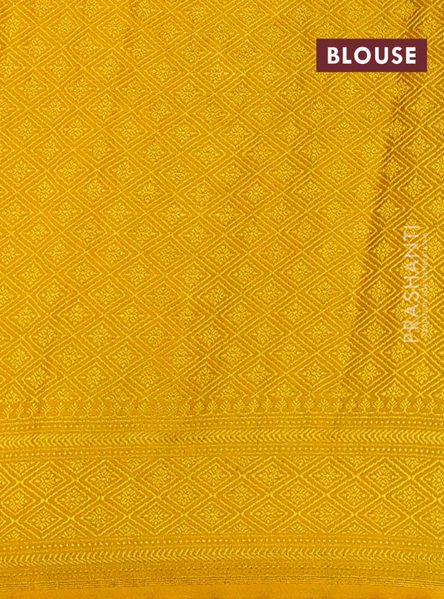 Banarasi semi silk saree yellow with allover thread & zari weaves and woven border