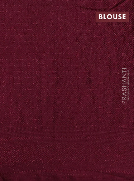 Banarasi semi silk saree deep maroon with allover thread & zari weaves and woven border