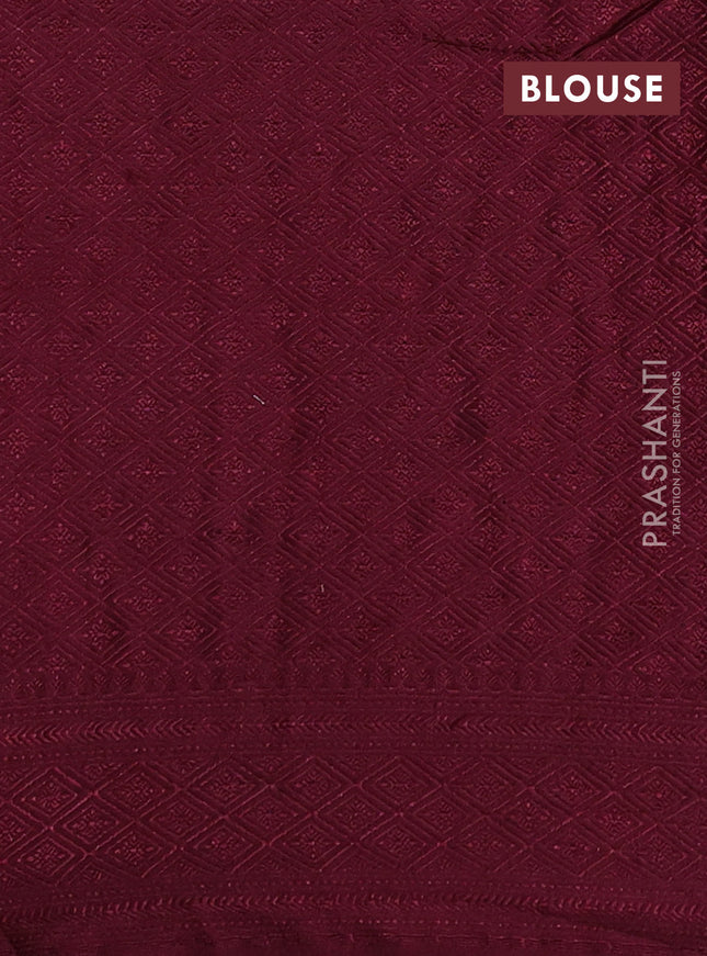 Banarasi semi silk saree deep maroon with allover thread & zari weaves and woven border