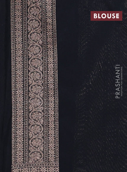Banarasi semi silk saree black with allover thread & zari weaves and woven border