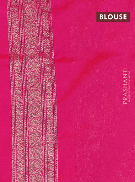 Banarasi semi silk saree pink with allover thread & zari weaves and woven border