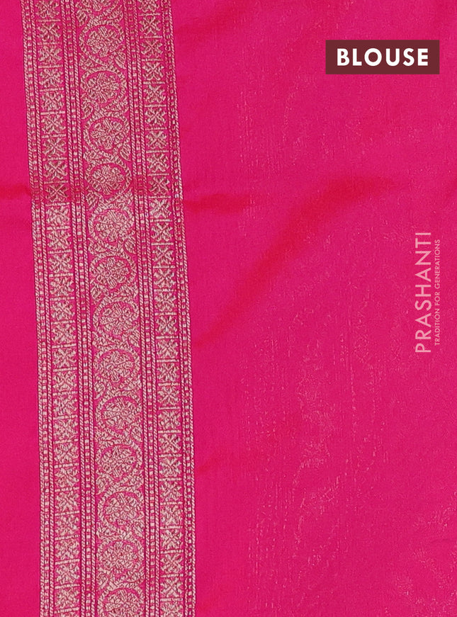Banarasi semi silk saree pink with allover thread & zari weaves and woven border