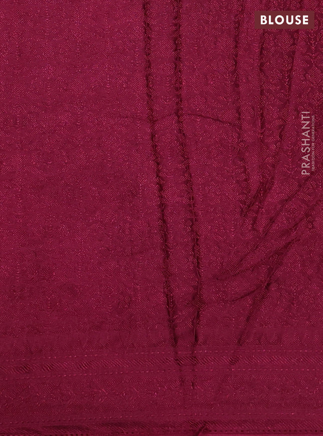 Banarasi semi silk saree maroon with allover thread & zari weaves and woven border