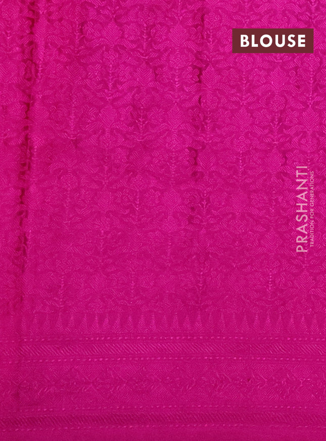 Banarasi semi silk saree pink with allover thread & zari weaves and woven border