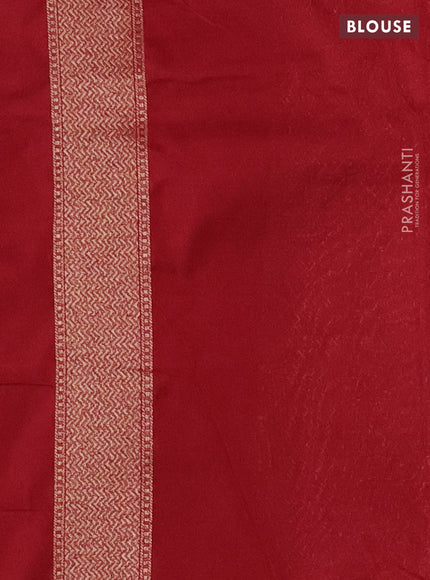 Banarasi semi silk saree maroon with allover thread & zari weaves and woven border