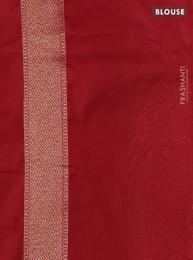 Banarasi semi silk saree maroon with allover thread & zari weaves and woven border