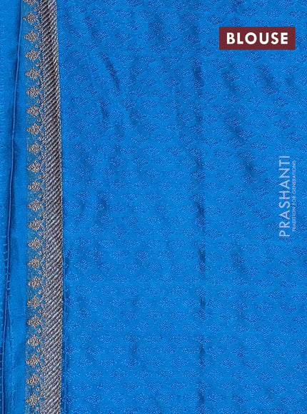 Banarasi semi silk saree cs blue with allover thread & zari weaves and woven border