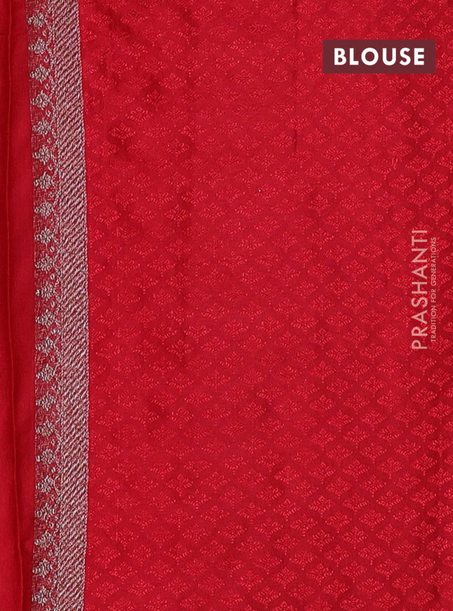 Banarasi semi silk saree maroon with allover thread & zari weaves and woven border