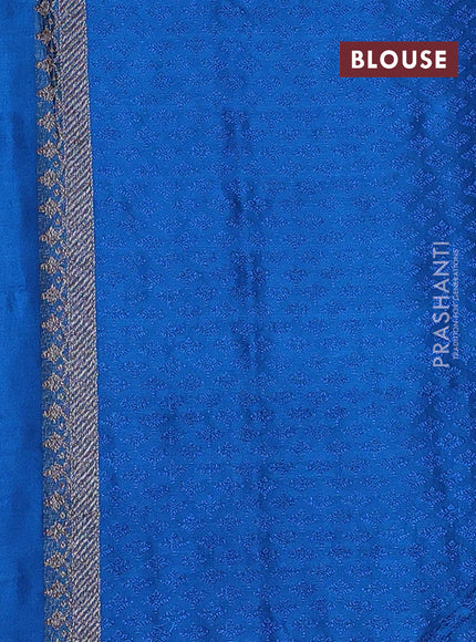 Banarasi semi silk saree cs blue with allover thread & zari weaves and woven border