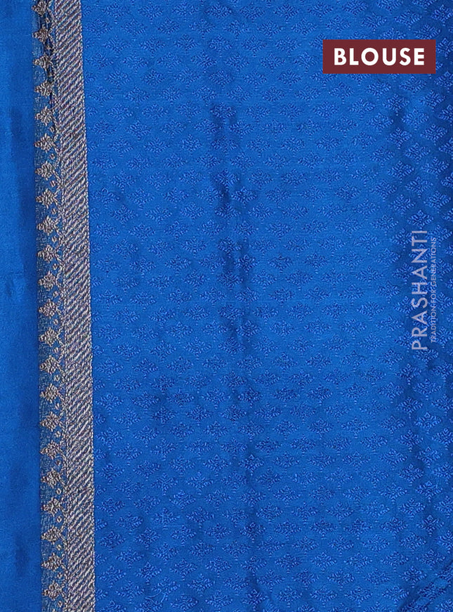 Banarasi semi silk saree cs blue with allover thread & zari weaves and woven border